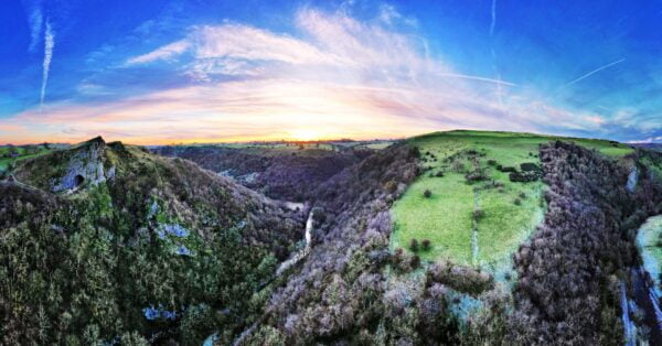 Sunset Over Thor’s Cave – Manifold Valley, a captivating image capturing the essence of the Peak District National Park, UK. Sunset Over Thor’s Cave – Manifold Valley, a captivating image capturing the essence of the Peak District National Park, UK. Papa Bear Photography. All rights reserved ©